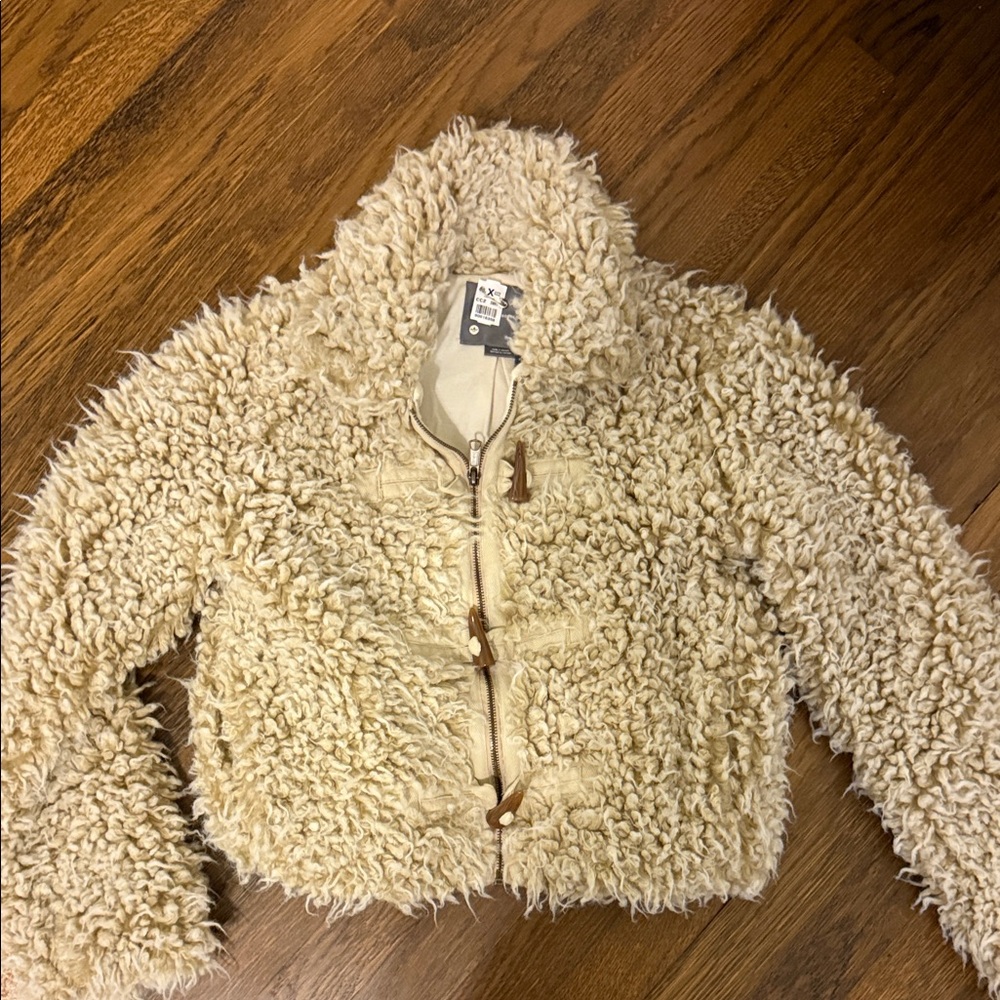 Anthropologie Cream Teddy Jacket